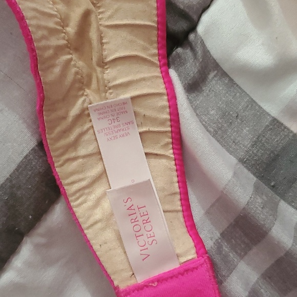 Victoria's Secret 34C strapless bra with Pink with rhinestone - Picture 5 of 5